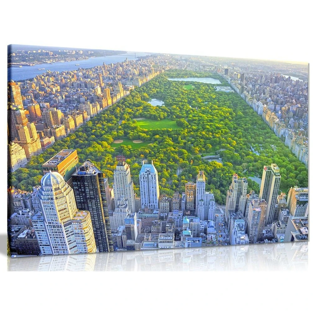 Холст с изображением Нью Йорка в Центральном парке настенная живопись городской