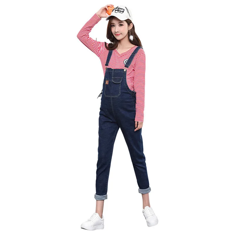 Женский джинсовый комбинезон с эластичной резинкой на талии для беременных