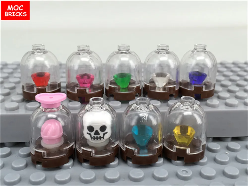 MOC 10 шт./лот прозрачный контейнер сделай сам совместимый рисунок голова лицо