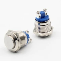 2pcs hole size 19mm waterproof automatic reset switch metal push switch for door