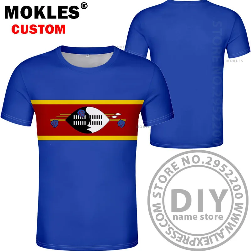 Свазиленд футболка diy Бесплатная заказ имя номер swz nation flag sz Королевство страна
