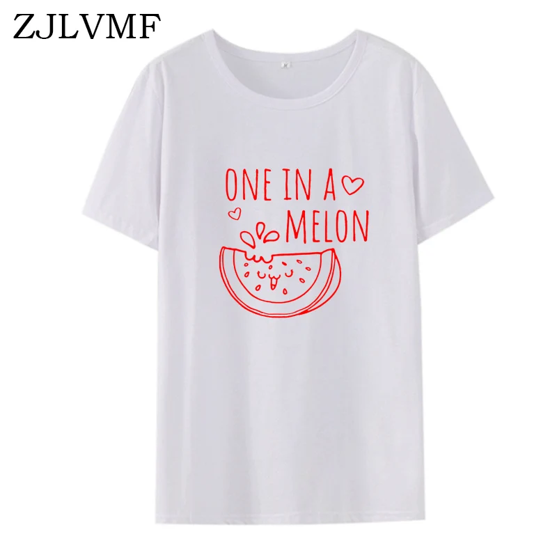 Женская хлопковая Футболка Zjlvmf One In A Melon модные хипстерские женские летние топы с