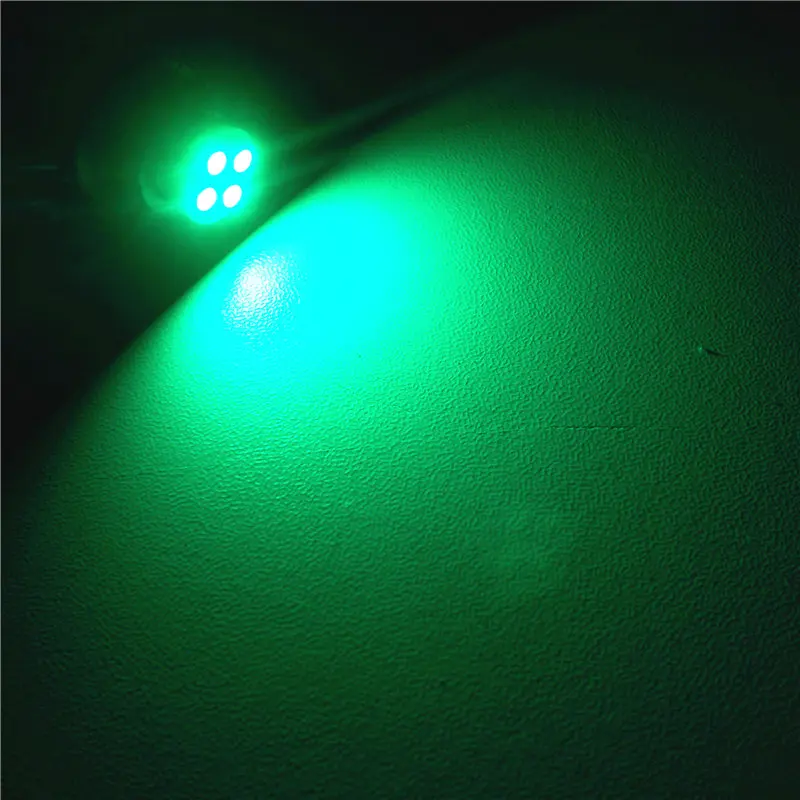 12V LED лампа автомобиля зеленого цвета T10 (4 * 1210 SMD лампы) W5W W2.1X9.5d для фары чтения верхнего света сигнального парковочного света.