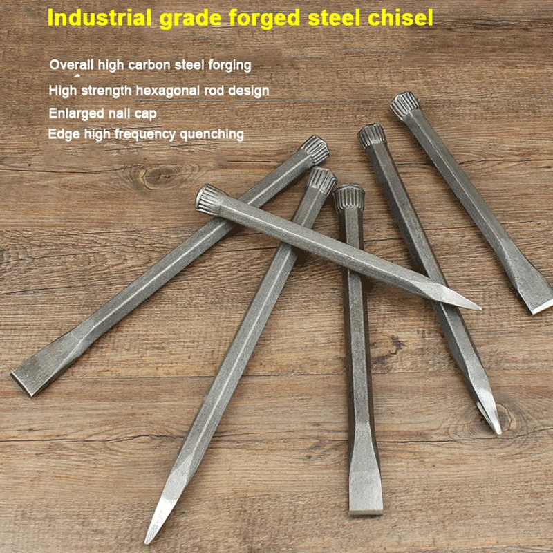 

Stone chisel Pointed Flat Blade Straight Chisel For Stone Construction Carving Carver Hand Tools