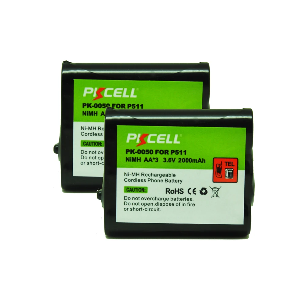 Аккумуляторы PKCELL 3 6 В 2000 мА ч 2 шт. NiMH для беспроводных телефонов Panasonic P-P511 P511 PP511