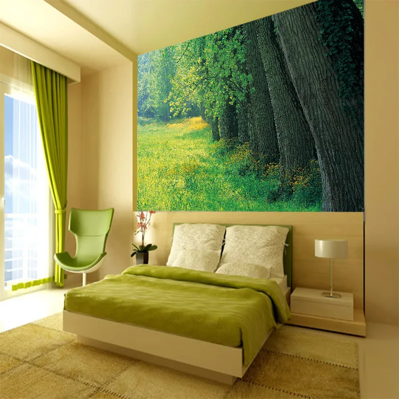 Настенные 3D обои на заказ картина маслом среднего размера с рисунком леса