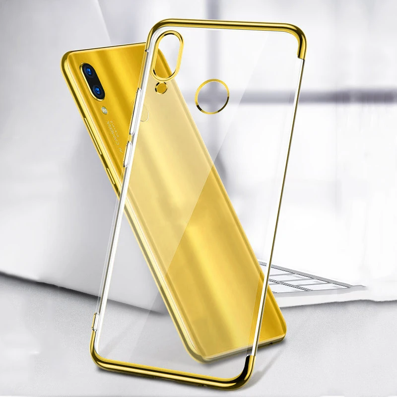 Чехол для huawei Y6 Y7 Prime Y9 роскошный качественный мягкий ТПУ прозрачный чехол с кристаллами