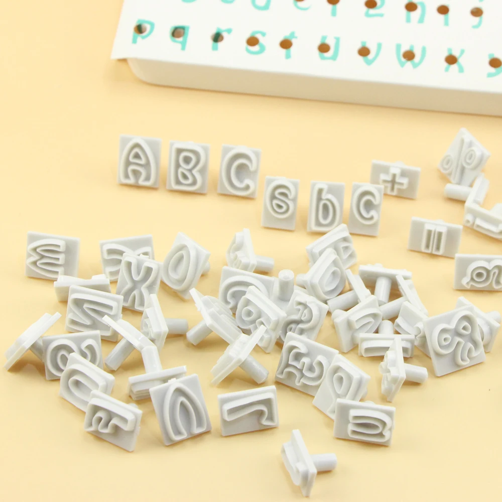

Plastic Alphabet Fondant Cutter Mold 64PCS/SET Characters-Upper&Lower Case Alphabet Letters Cookie Cutters Wedding Decoration