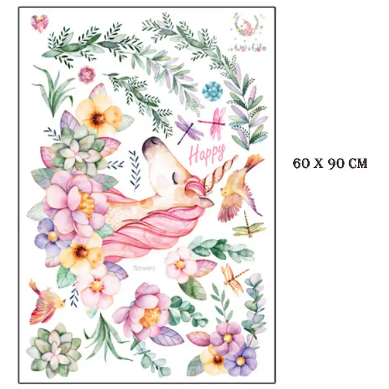 Babelin мелки наклейки единорога Спальня Гостиная диван фон декоративные обои ПВХ