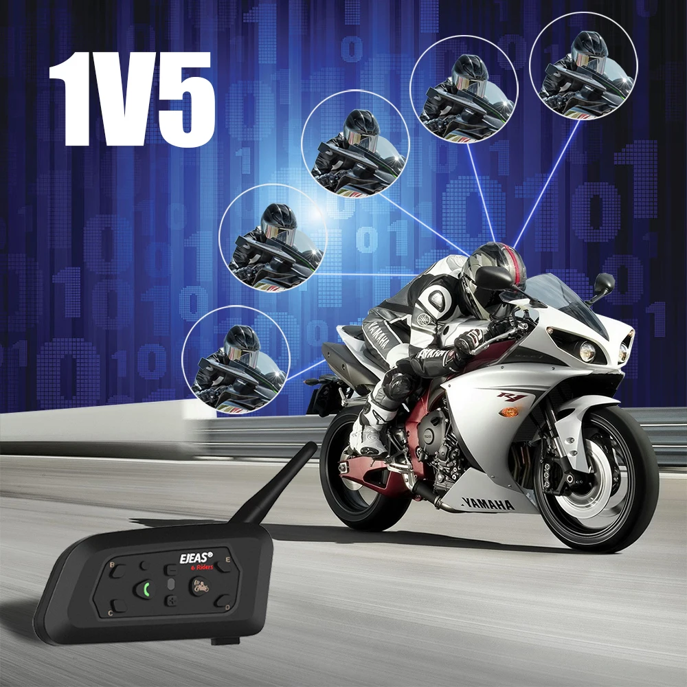 EJEAS 2 шт. 1200 м V6 Pro BT Переговорная мотоциклетная bluetooth гарнитура Беспроводная