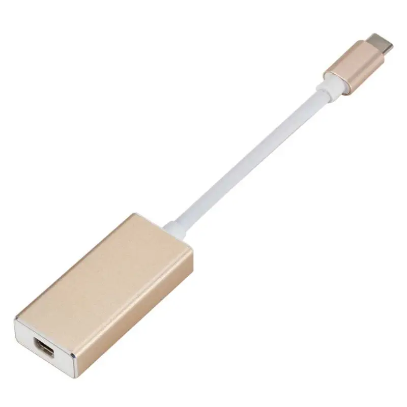 GOLDEN Тип C к Мини адаптер портов дисплея USB C к Мини DP кабель USB 3,1 USB C к Мини дисплейный Порт Thunderbolt 3 тип-c к Мини DP - Цвет: GOLDEN