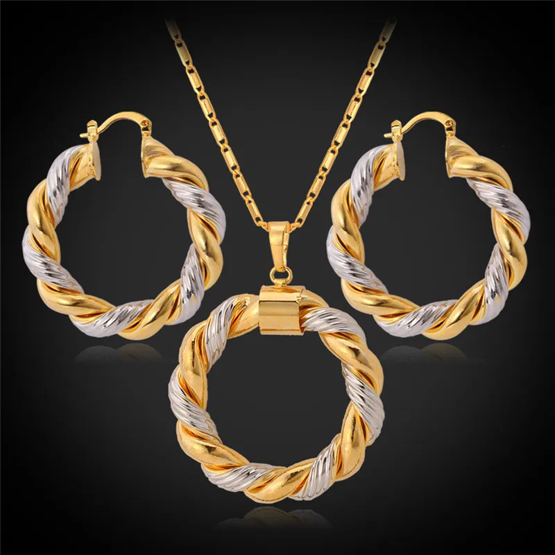 Серьги кольца с круглым кулоном для женщин два цвета|fashion jewelry set|jewelry setsjewelry sets fashion