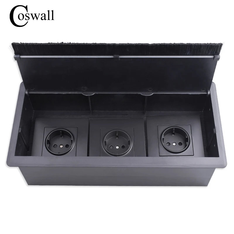 COSWALL тройная розетка европейского стандарта Настольная офисная с Пылезащитная