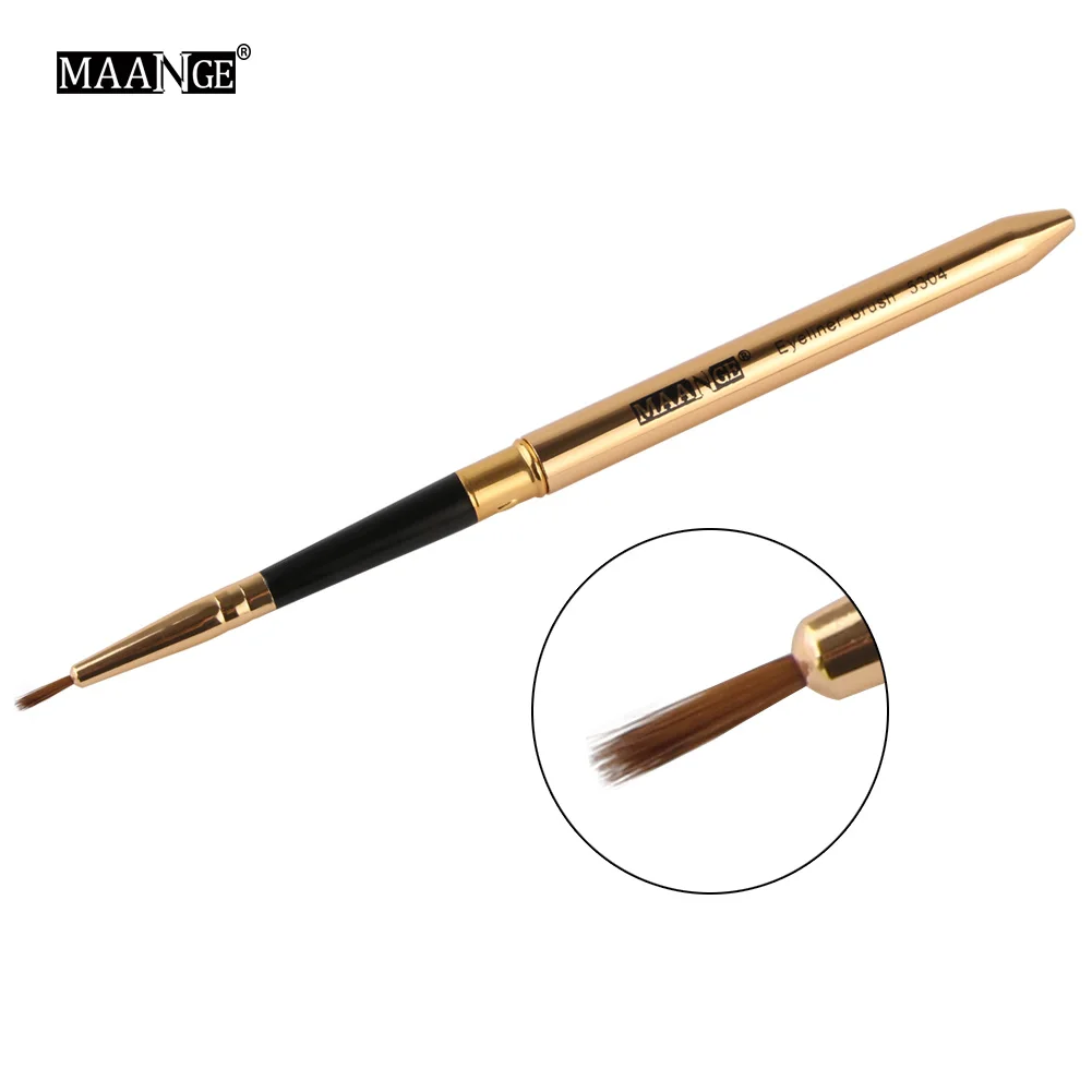 eyeliner brush MAANGE Выдвижная портативная Кисть для макияжа глаз тени карандаш для глаз карандаш для бровей консилер для губ Регулируемая Косметическая кисть с защитным колпачком - Handle Color: eyeliner brush