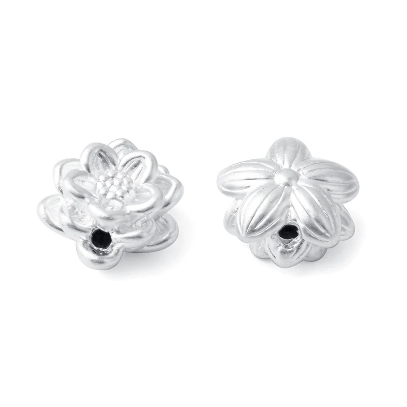 925 Silver Color Jewelry 14k Gold Charm Beads  Lotus Flower Bead Fit Bracelet Necklace Accessories Jewelry Making