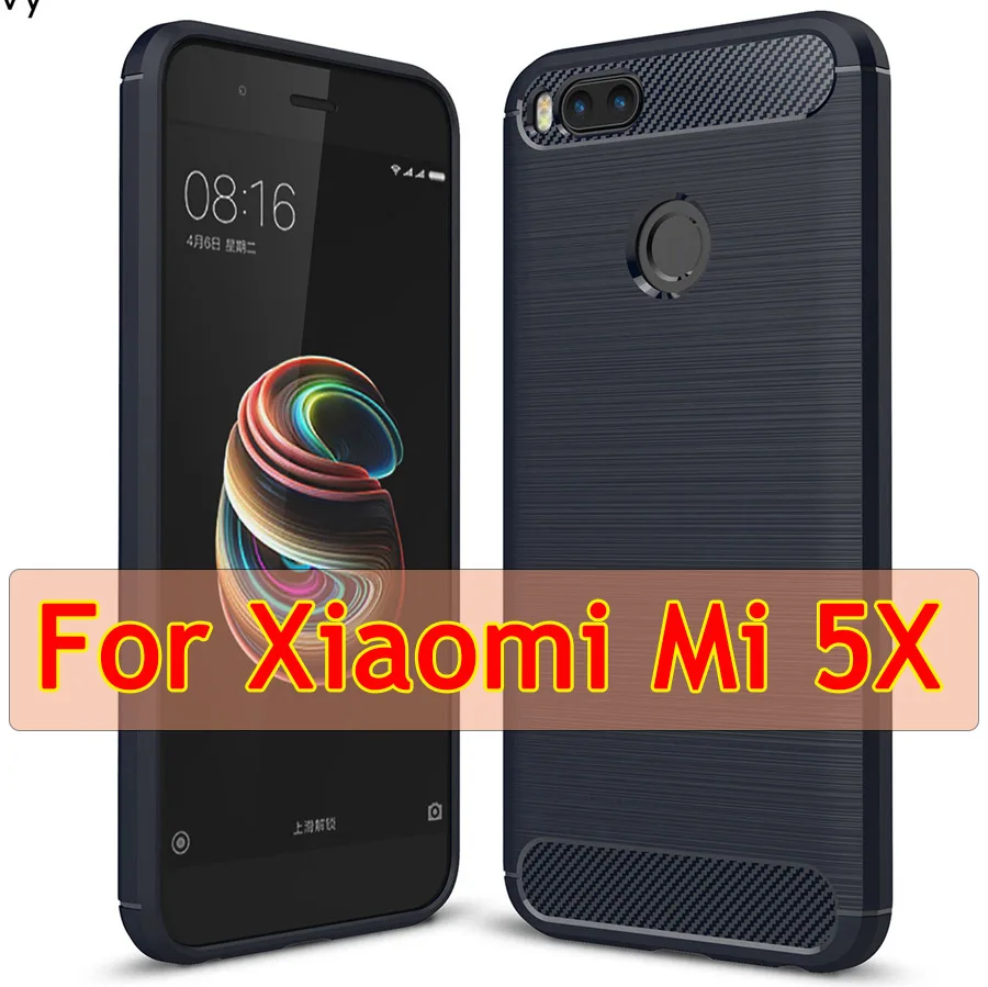 Чехол для Xiaomi mi A1 из углеродного волокна, мягкая задняя крышка из ТПУ для mi A1 mi 5X6 mi 5X mi 6, чехол-броня, чехол Xio mi Silicon A 1 - Цвет: for Mi 5X - Navy