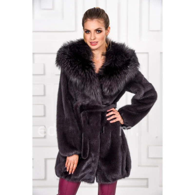 FURSARCAR Manteau Femme Hiver Женская норковая шуба пуховик с лисьим меховым воротником 2018