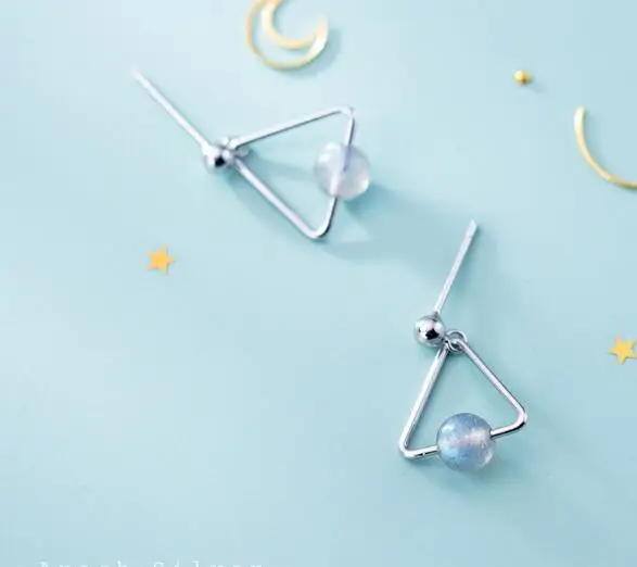 Аутентичные настоящие серьги из серебра 100% бриллиантов с натуральным лунным