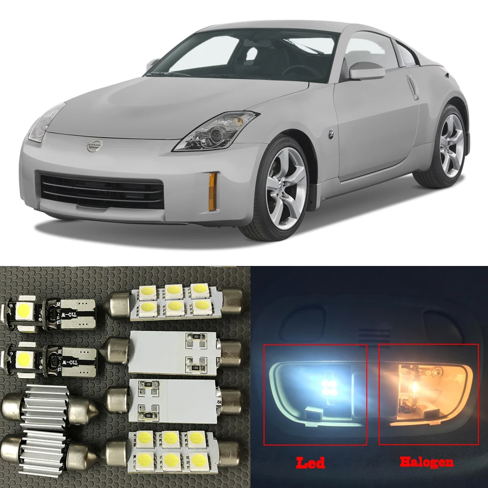 7 шт. белый Canbus Светодиодные лампочки Интерьер Пакет Комплект для 2003 2009 Nissan 350Z 12V