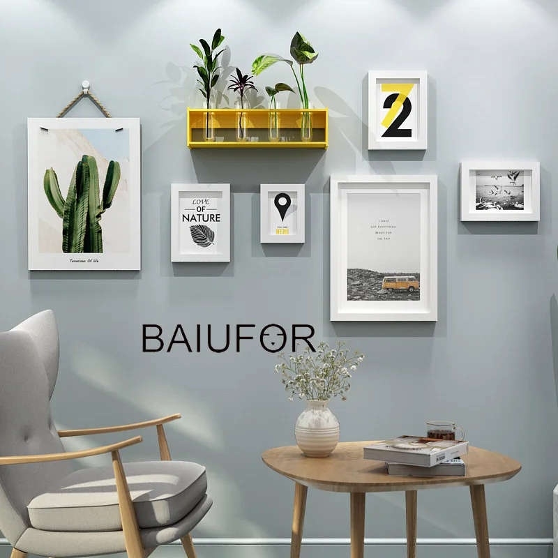 BAIUFOR фото деревянная рамка набор с полкой картины кактусами постер креативный