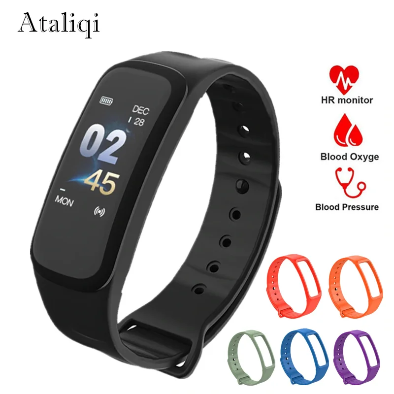 Ataliqi C1 PLUS, умный браслет, цветной экран, кровяное давление, фитнес-трекер, пульсометр, умный Браслет для honor, Android, IOS