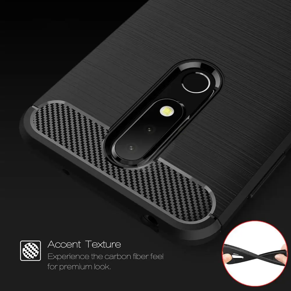 Чехол из углеволокна крышка 5.8For Nokia X6 чехол для 6 1 2018 Nokia6.1 NokiaX6 плюс двойной