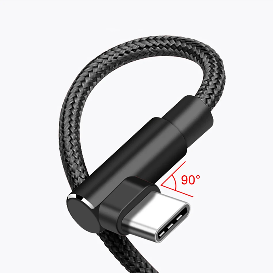 Тип usb C кабель 90 градусов игровой Kable Android быстрой зарядки USB-C строка данных для