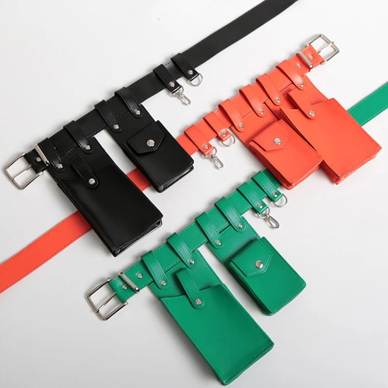 

CHICEVER Vintage Dresses Accessories Fashion New Tide High Waist Bag Patchwork PU Leather Belts For Women 2020 Summer