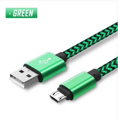 Green Micro usb 1/2/3 м микро USB кабель Зарядное устройство зарядный провод шнур для huawei honor 9 lite 9i 8 lite 2 8x макс 7 7c 7a pro 7x 6a 6 plus LG нейлон - Цвет: Green Micro usb