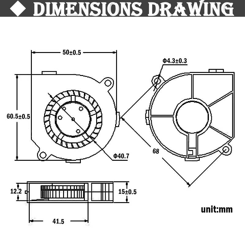 

1PCS Gdstime 60mm x 15mm 6015S USB 5V DC Brushless Small Centrifugal Blower Cooling Fan