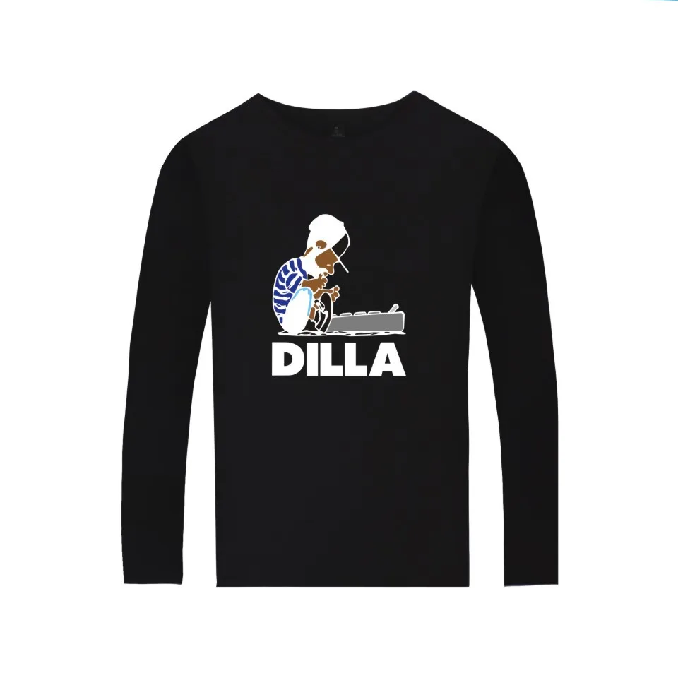 Футболка Мужская/Женская Повседневная с длинным рукавом и принтом DOOM DILLA |