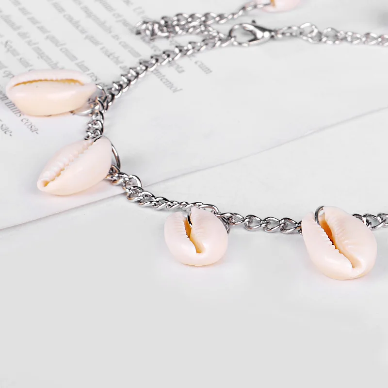 Женский браслет цепочка в богемном стиле из натуральной раковины простые