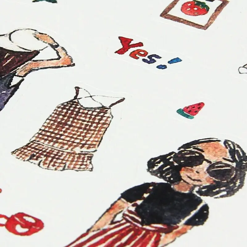 Украшение дневника со свободным листом, наклейка с печатью, сделай сам, дневник, рисование цветными карандашами, стильная наклейка, ежедневный альбом для девочек, стикеры для багажа
