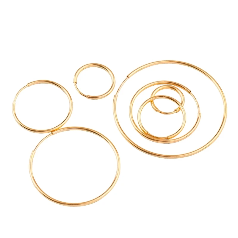 Пара Мода 14 K gold filled Сережка серьги крючки для DIY 12/14/16/20/ 24/30/40/50/65 мм Серьги