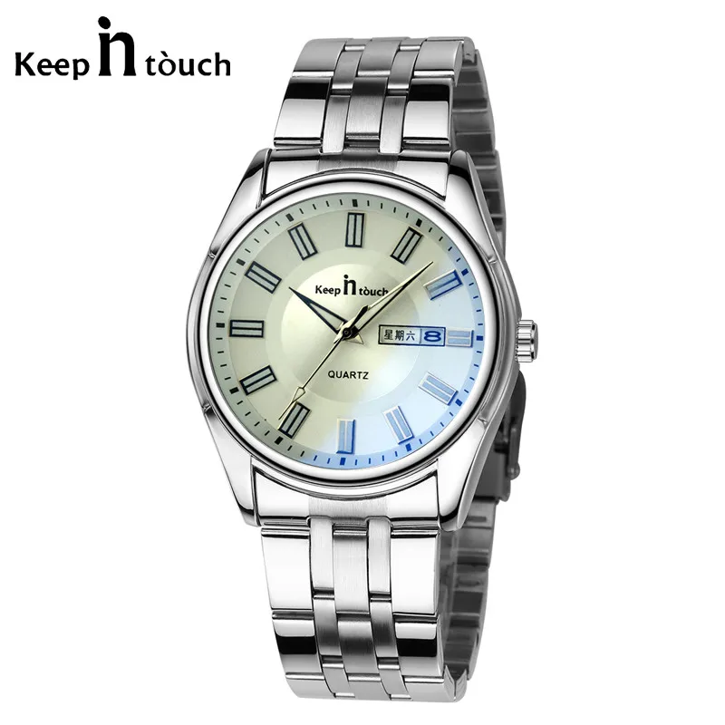 Люксовый бренд KEEP IN TOUCH мужские деловые Часы Montre из нержавеющей стали