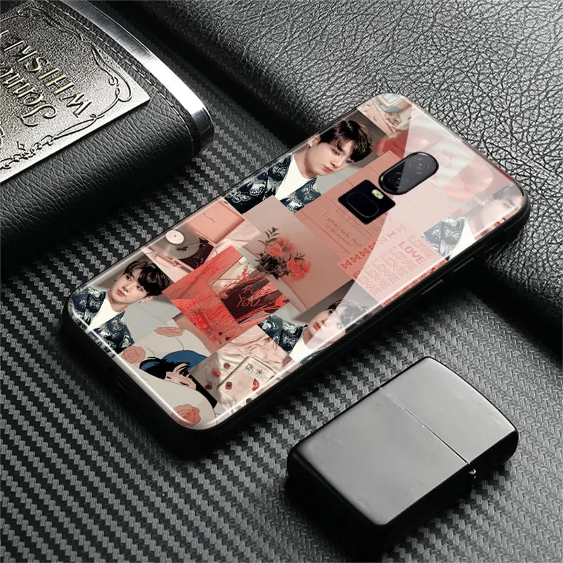 Jungkook Kpop коллажи модная эстетика закаленное стекло Мягкий силикон 1 + 7 Coque для Oneplus 6