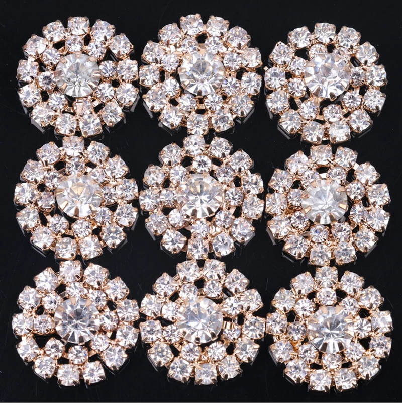 10 шт. Стразы для цветов ручной работы кнопки с цветочным сердечником украшение