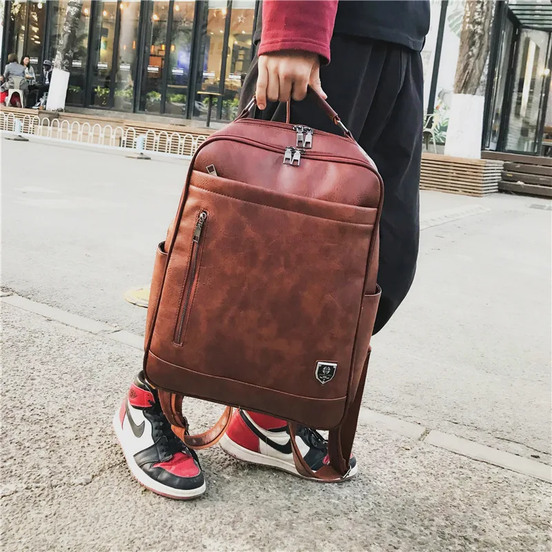 Модные мужские рюкзаки из искусственной кожи для лаптопа ноутбука сумка Macbook Air Pro