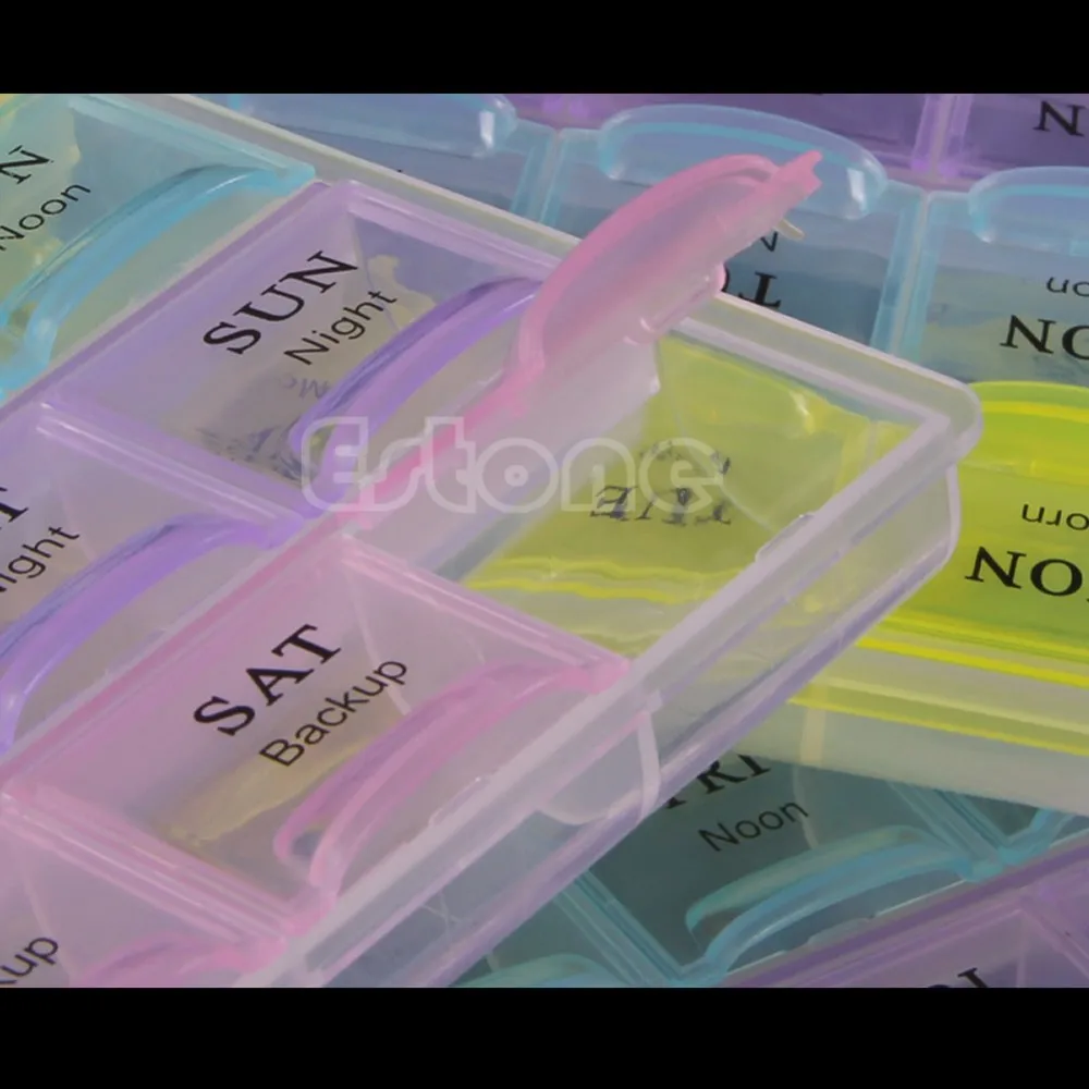 

Weekly 7 Days Tablet Pill Box Medicine Case Container Pill Cases Splitters 1Pc