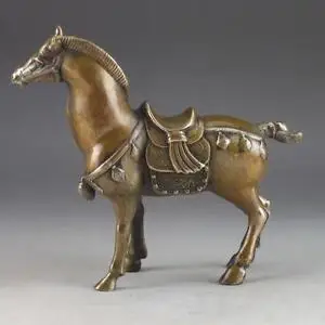 

Китайская старая редкая медная старинная ручная статуя лошади, украшение, латунные фабричные магазины