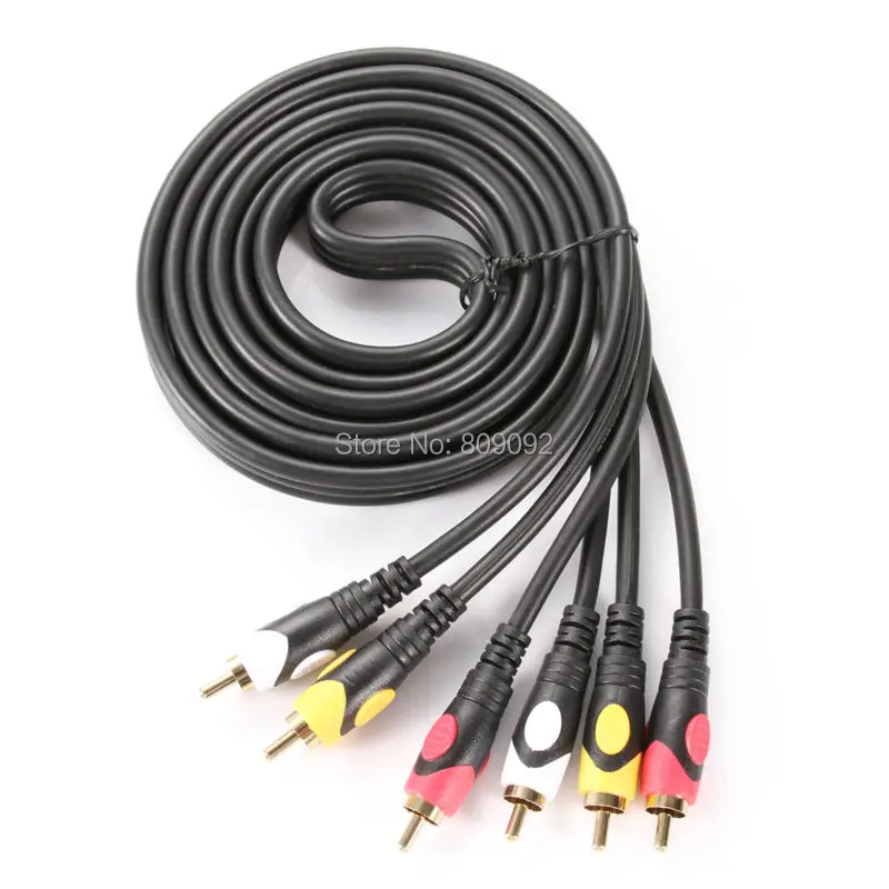 Позолоченный 3 RCA Композитный аудио/видео AV кабель штырь для Hi Fi видео DVD CD