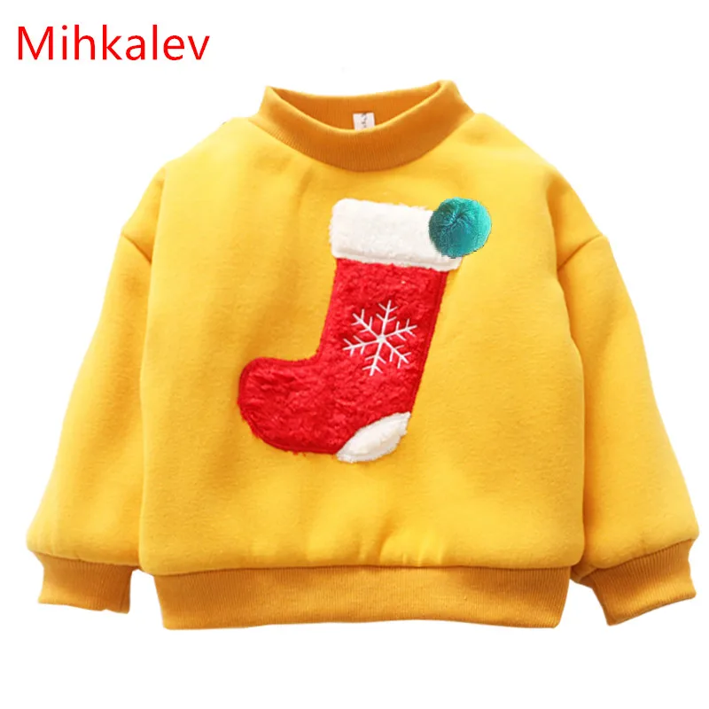 Mihkalev модные толстовки с рисунками свитер для девочек детей зимняя одежда плюс