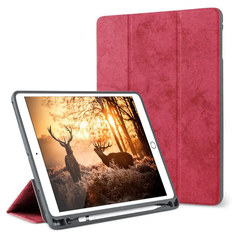 red Чехол из искусственной кожи чехол для iPad Air 3 10,5 чехол с карандашом Чехол для iPad Pro 10,5 Satnd Чехол+ пленка+ ручка - Цвет: red