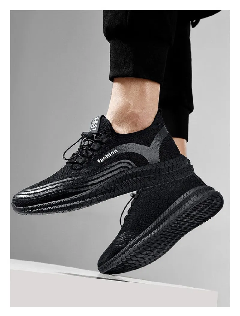 Мужские кроссовки BONJEAN дышащие теннисные flyknit на плоской подошве для прогулок |