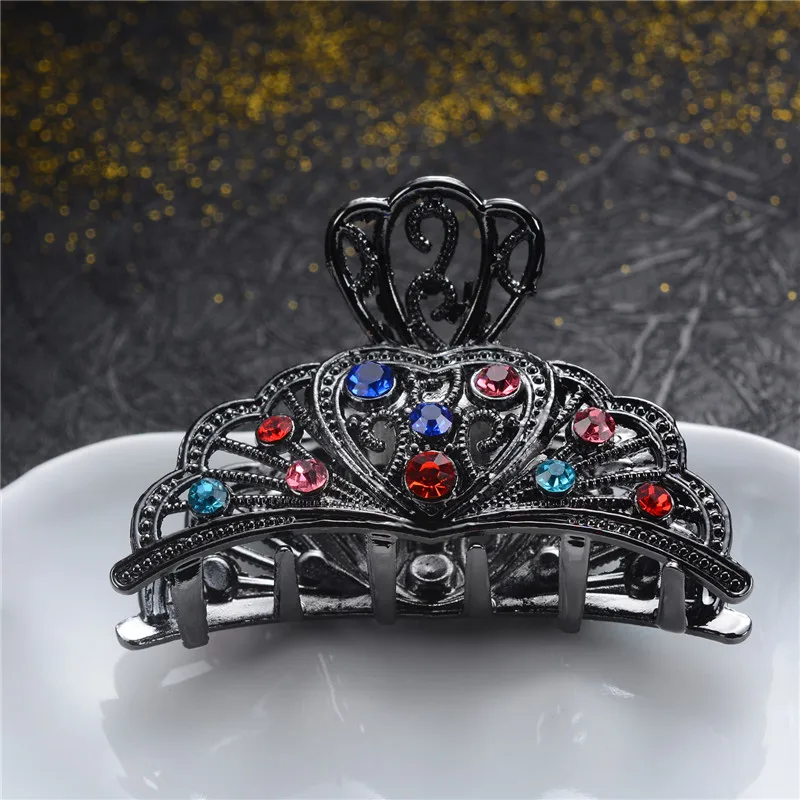 2019 старинная черная заколка стразы из сплава с кристаллами Винтажные заколки для