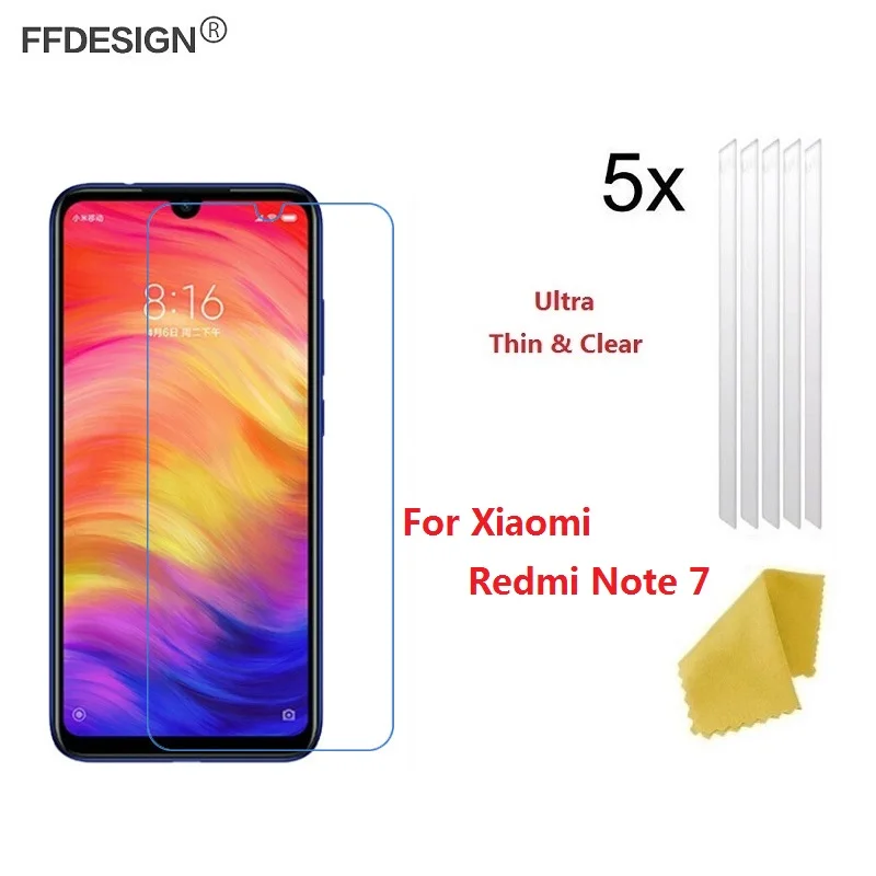 

5-кратный протектор ЖК-экрана для Xiaomi Redmi Note 7, защитная пленка, фольга для Redmi Note 7, защита экрана, защитная пленка, фольга