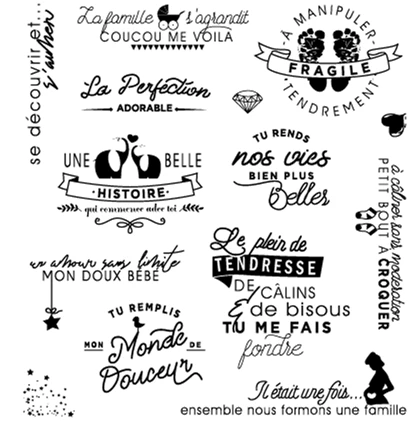 Французский прозрачный штамп для скрапбукинга Прозрачная силиконовая резина DIY