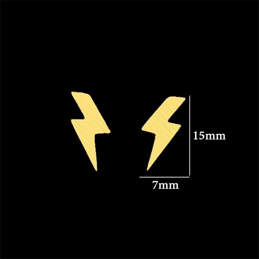 Простой гром болт серьги со шпилькой для Для женщин Нержавеющая сталь ночной
