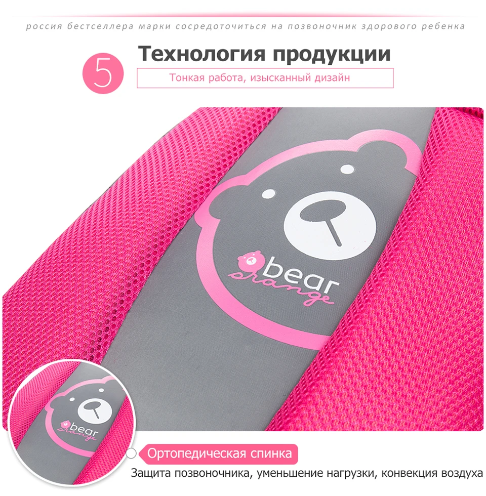 Детский рюкзак GRIZZLY для девочек, модный рюкзак Mochila, повседневный ранец, водонепроницаемый, с принтом, школьные сумки, большая емкость, дорожные сумки