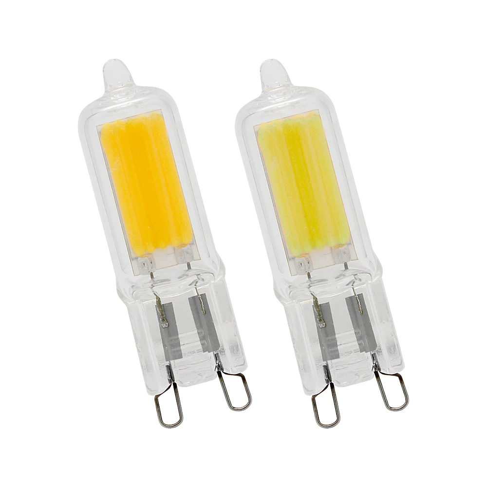 Мини стекло без мерцания 3 Вт диммируемая G9 Светодиодная лампа COB SMD хрустальная